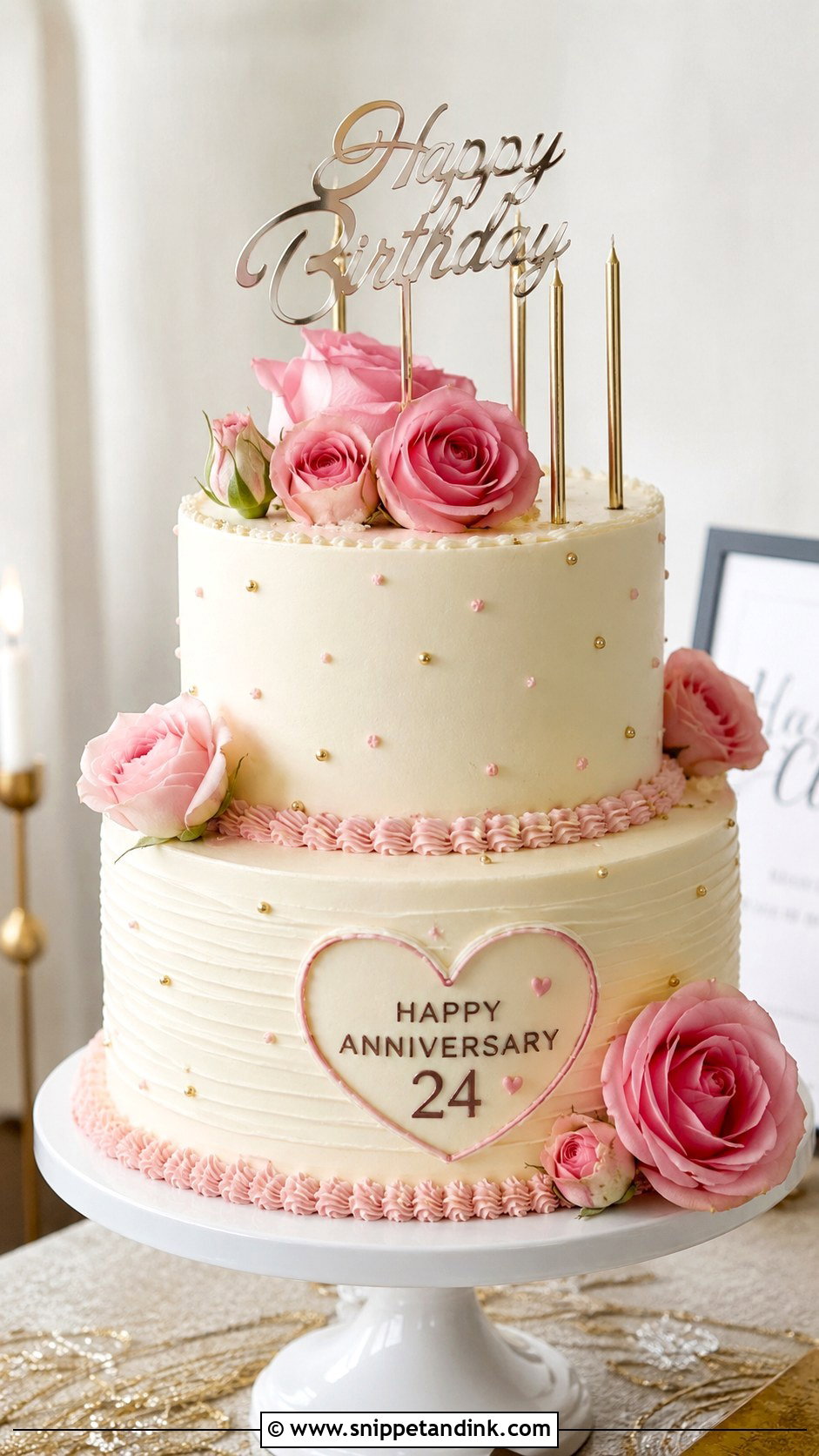 Two Tier Birthday Anniversary Cake - Snippet and Ink - 20 Anniversary and Birthday Cake Combined Ideas