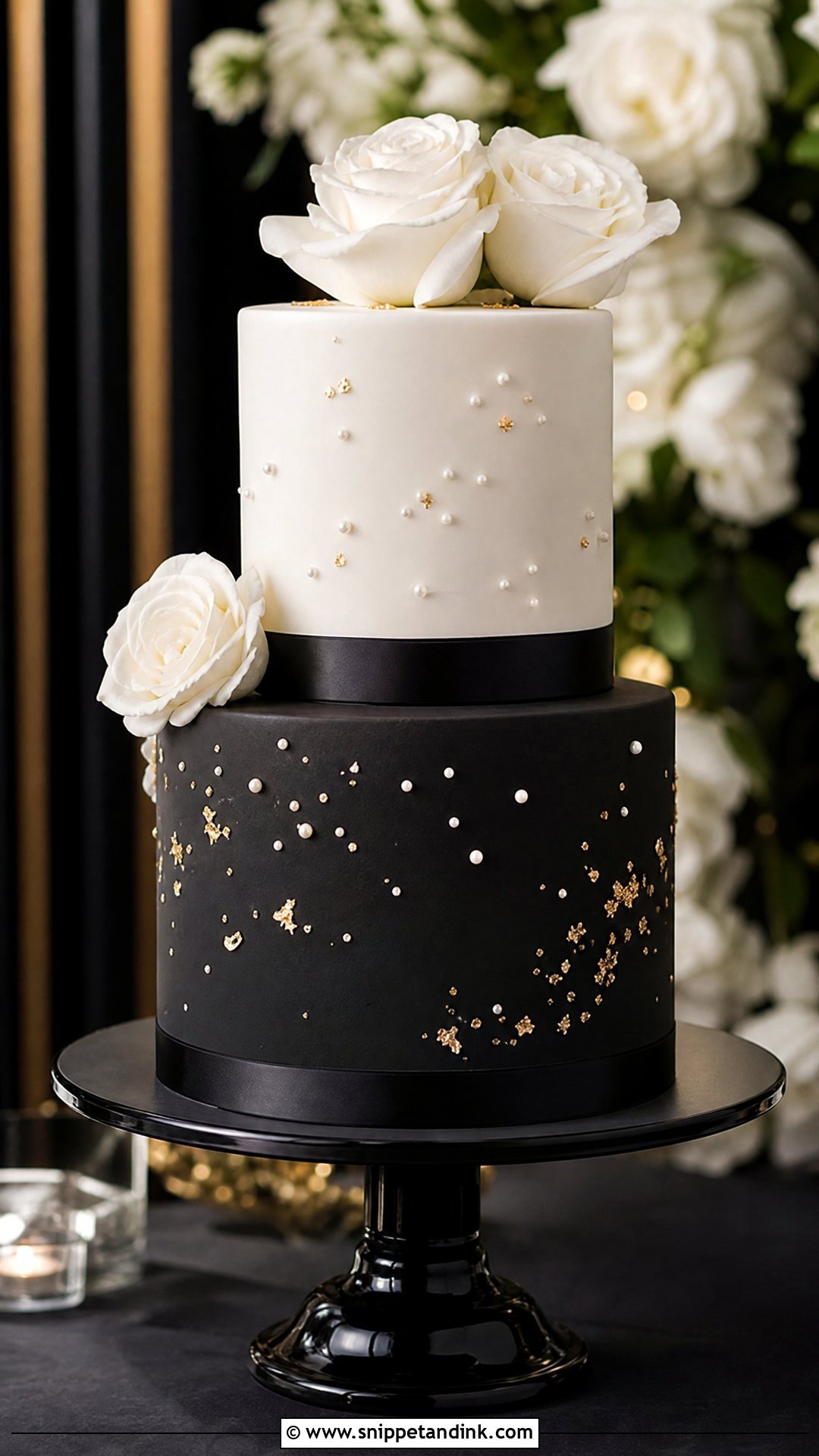 Two Tier Black And White Wedding Cake - Snippet and Ink - 20 Two Tier Cakes for Wedding