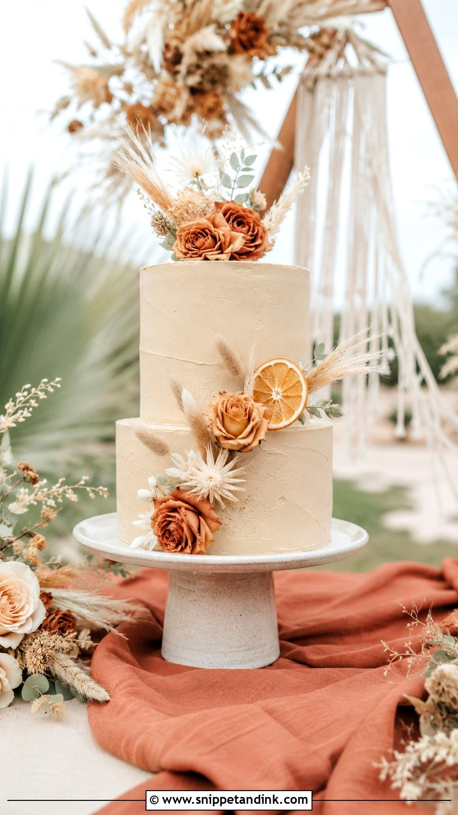 Two Tier Boho Wedding Cake - Snippet and Ink - 20 2 Tiered Cake Ideas for Wedding