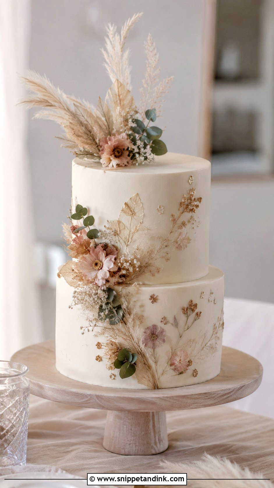 Two Tier Boho Wedding Cake - Snippet and Ink - 20 Bohemian Cake Ideas for Wedding