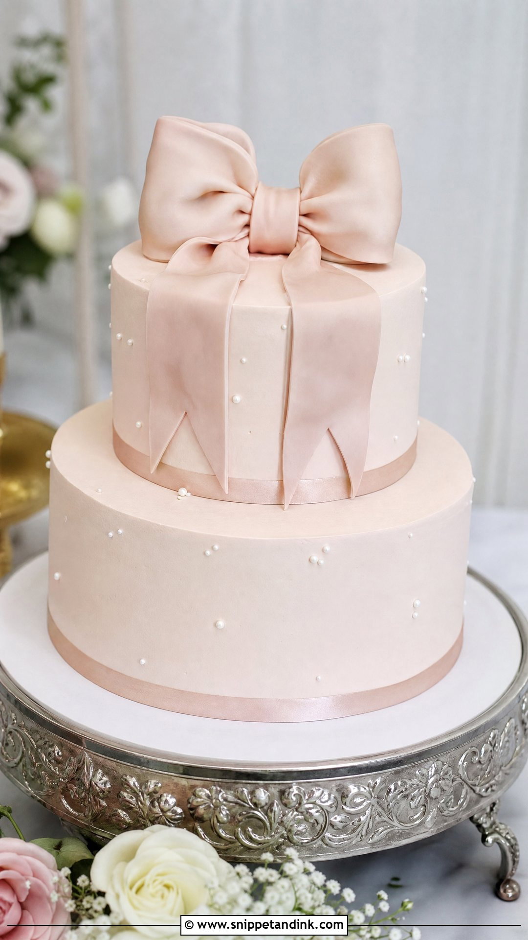 Two Tier Bow Wedding Cake - Snippet and Ink - 20 Two Tier Cakes for Wedding