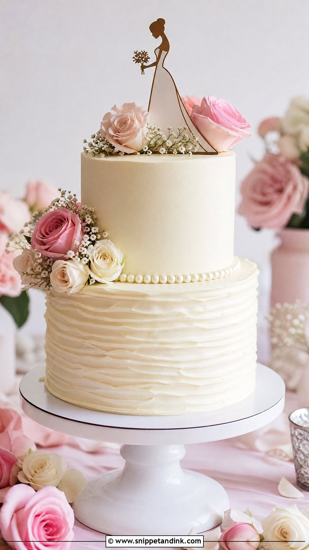 Two Tier Bride Cake - Snippet and Ink - 25 Bride Cake Ideas