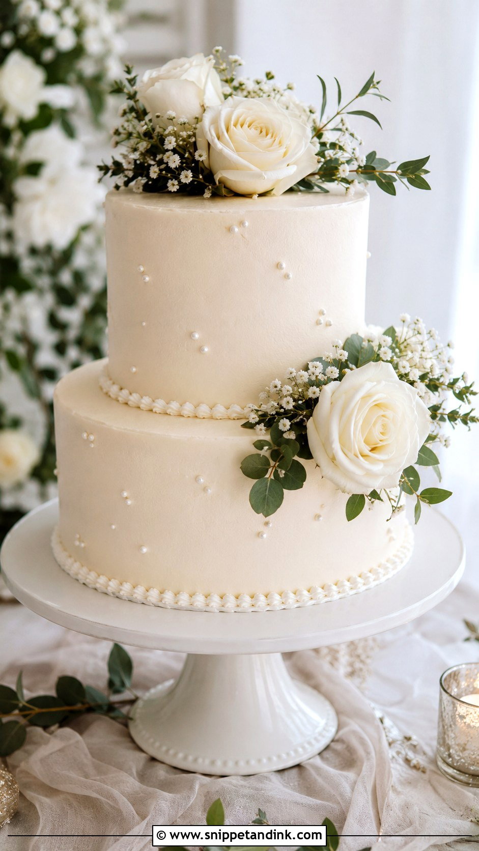 Two Tier Buttercream Wedding Cake - Snippet and Ink - 20 2 Tiered Cake Ideas for Wedding