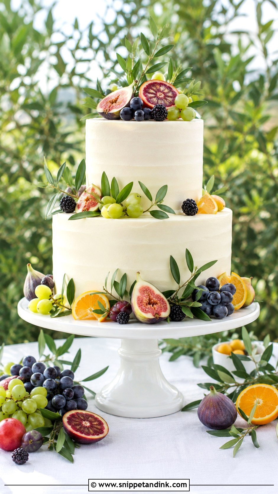Two Tier Buttercream Wedding Cake With Fresh Fruit - Snippet and Ink - 30 Simple Buttercream Two Tier Wedding Cake Ideas
