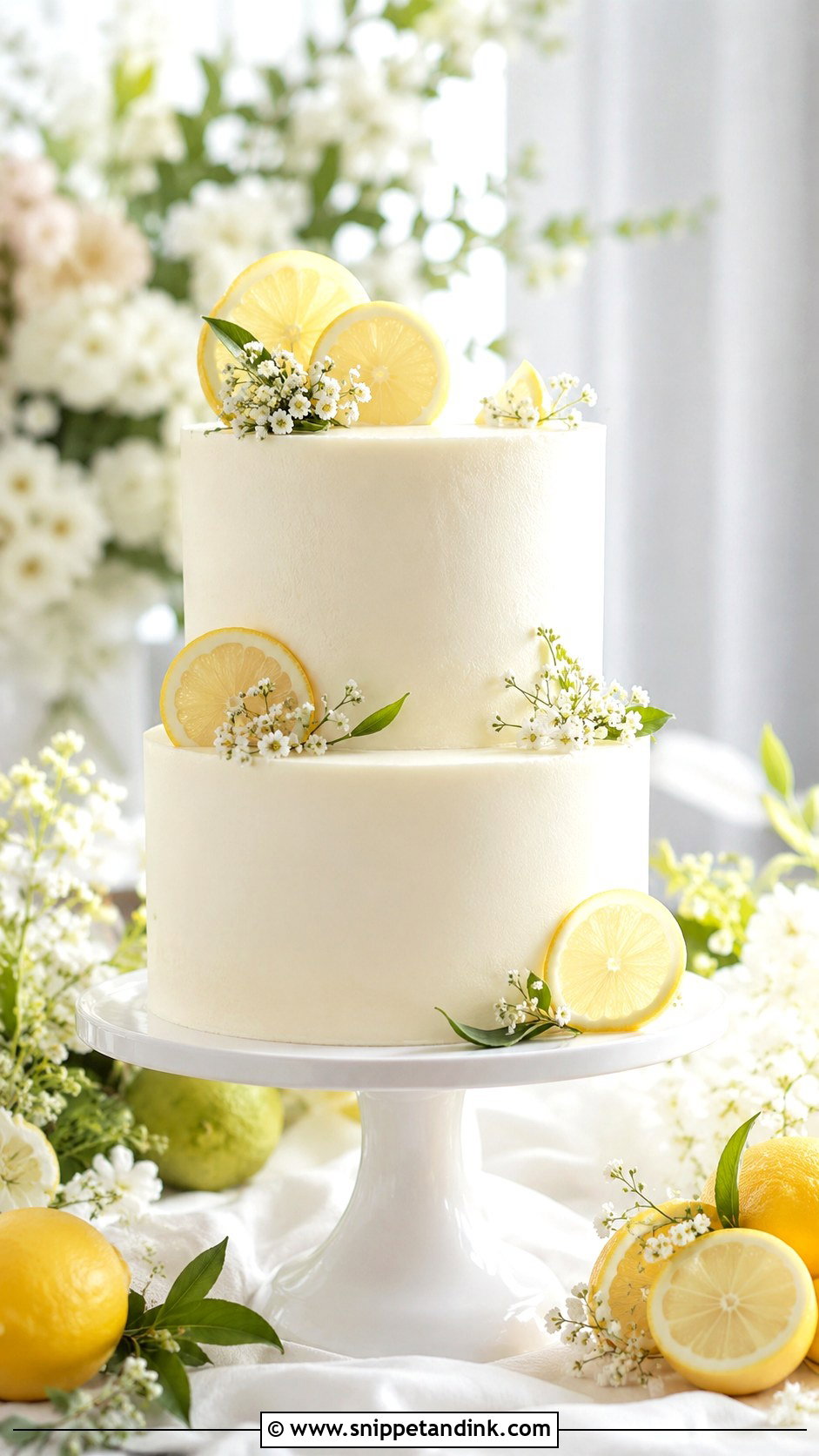Two Tier Buttercream Wedding Cake With Lemon - Snippet and Ink - 30 Simple Buttercream Two Tier Wedding Cake Ideas