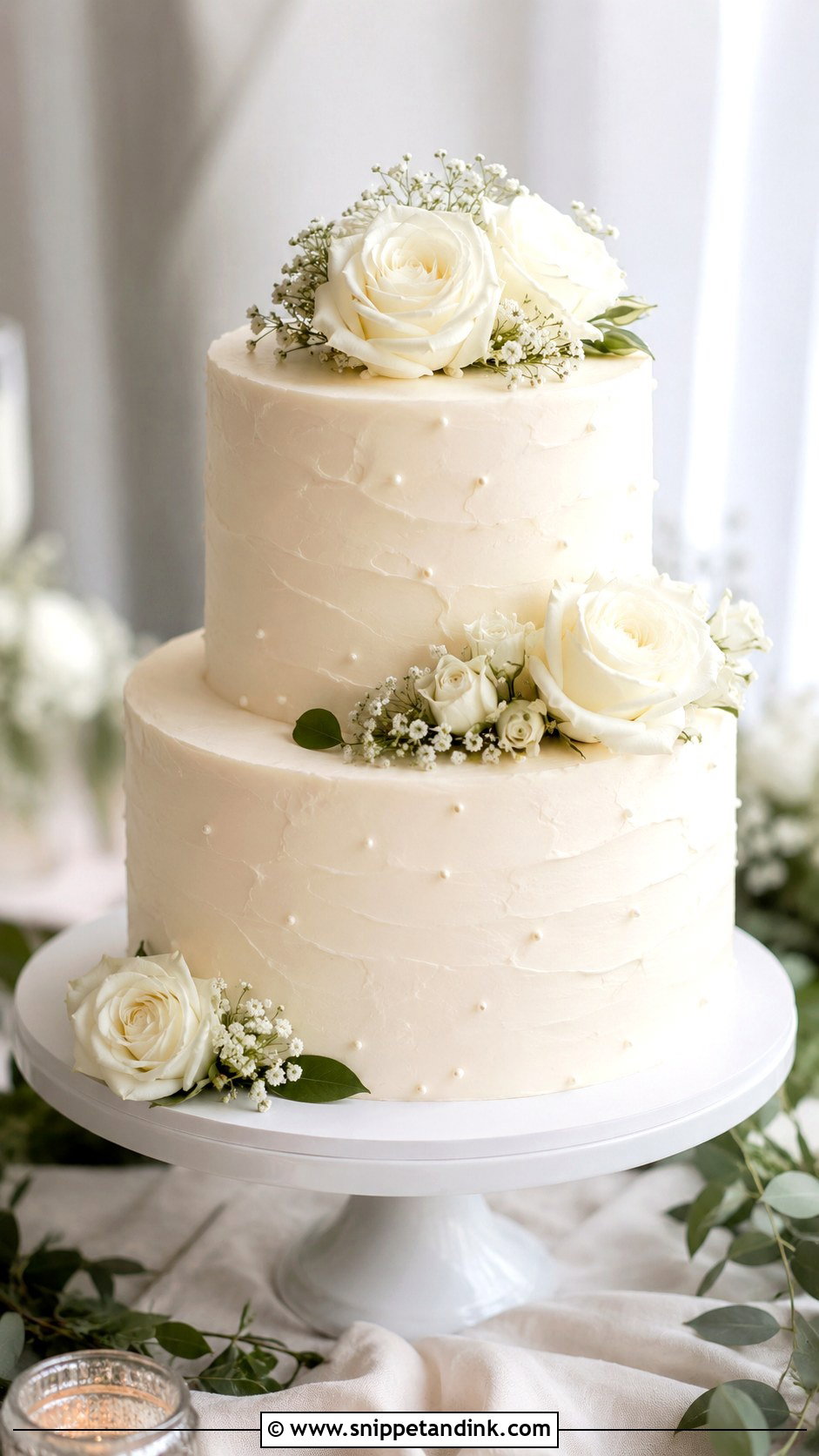 Two Tier Buttercream Wedding Cake - Snippet and Ink - 20 2 Step Wedding Cake Ideas