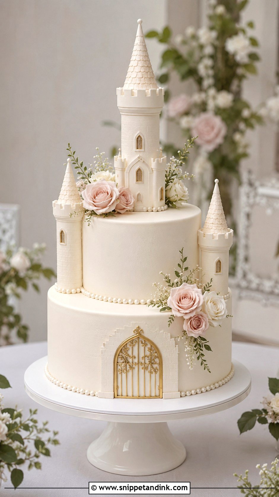 Two Tier Castle Wedding Cake - Snippet and Ink - 20 Castle Cakes for Wedding