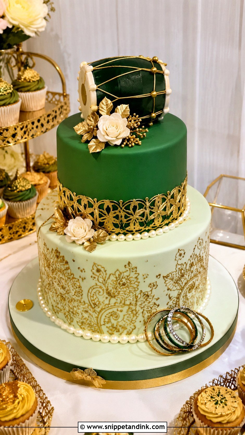 Two Tier Dholki Cake - Snippet and Ink - 20 Dholki Cake Ideas
