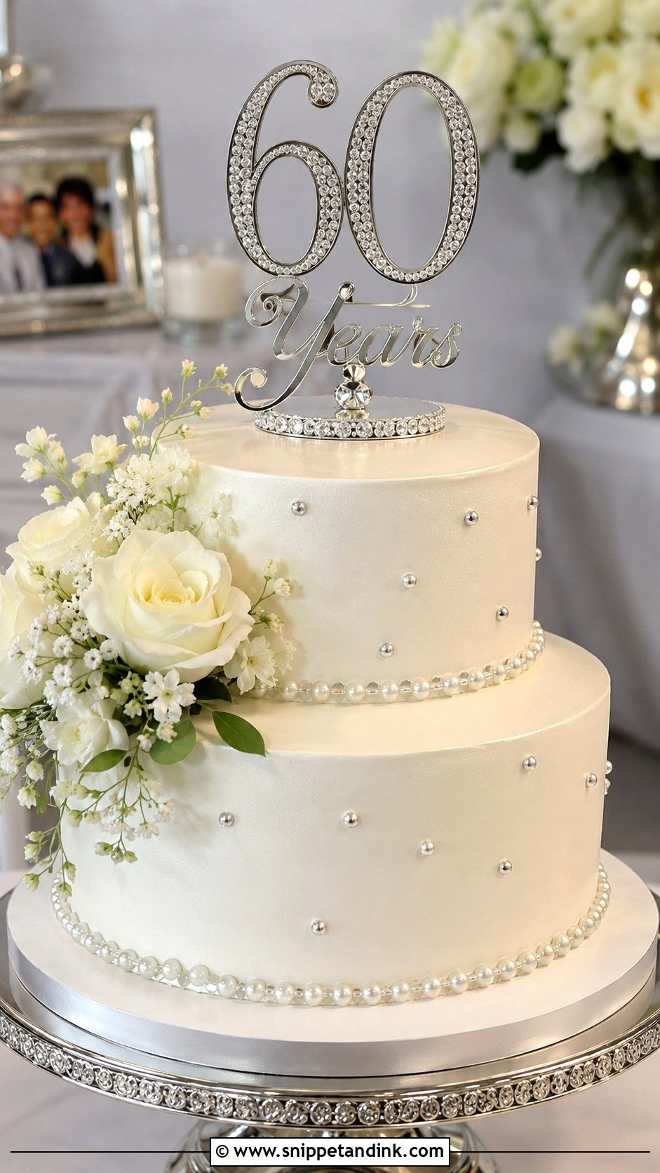 Two Tier Diamond Anniversary Cake - Snippet and Ink - 20 Diamond Wedding Anniversary Cake Ideas