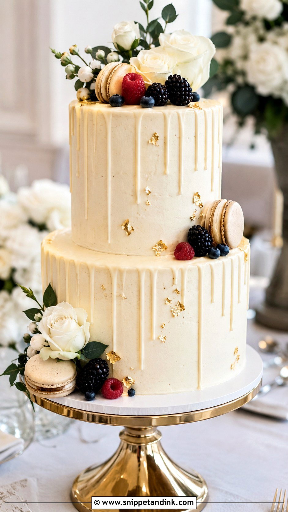 Two Tier Drip Wedding Cake - Snippet and Ink - 20 2 Tiered Cake Ideas for Wedding
