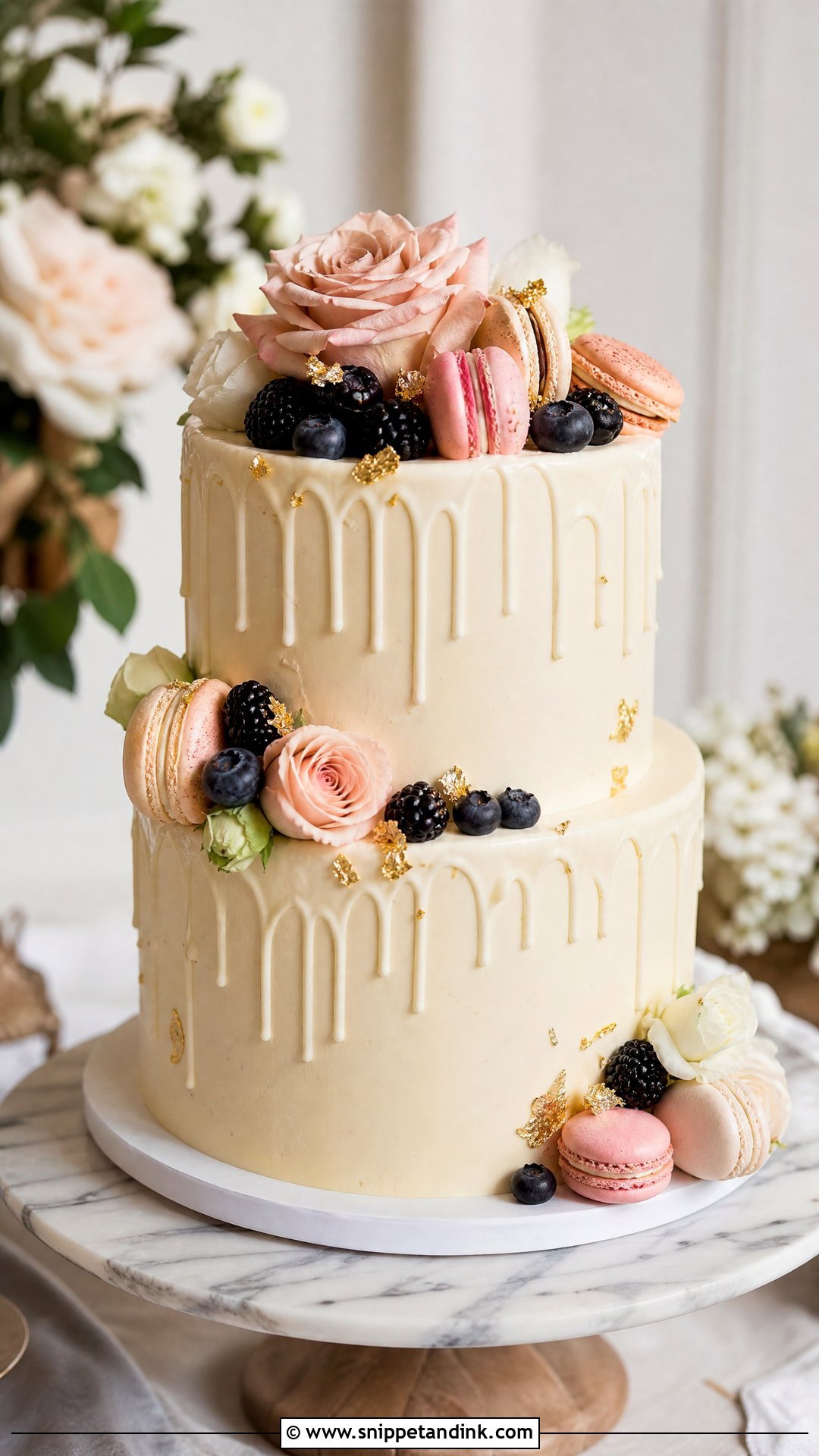 Two Tier Drip Wedding Cake - Snippet and Ink - 20 Two Tier Cakes for Wedding