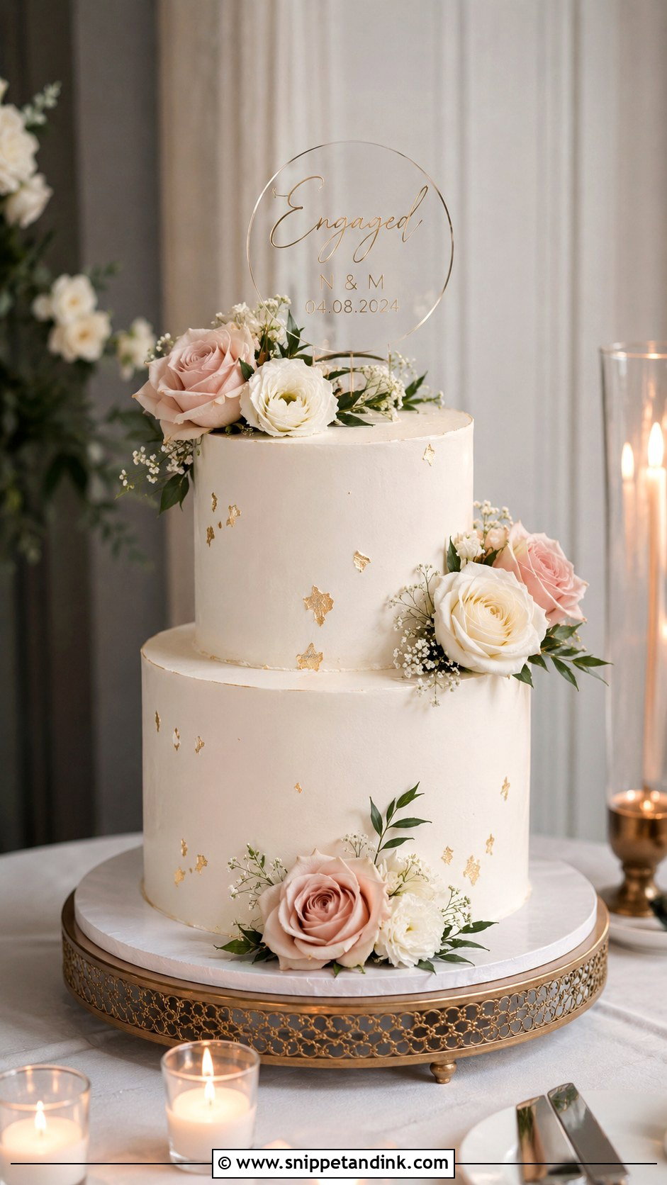 Two Tier Engagement Cake - Snippet and Ink - 20 Engagement Cake Images