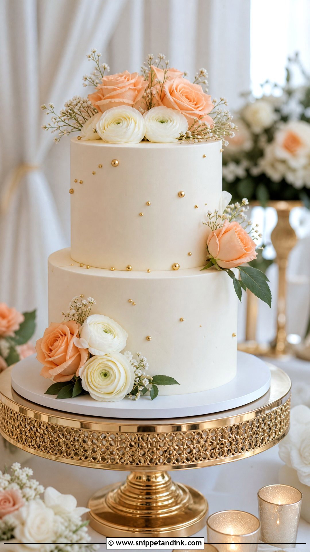 Two Tier Engagement Cake - Snippet and Ink - 20 Simple Engagement Cake Designs