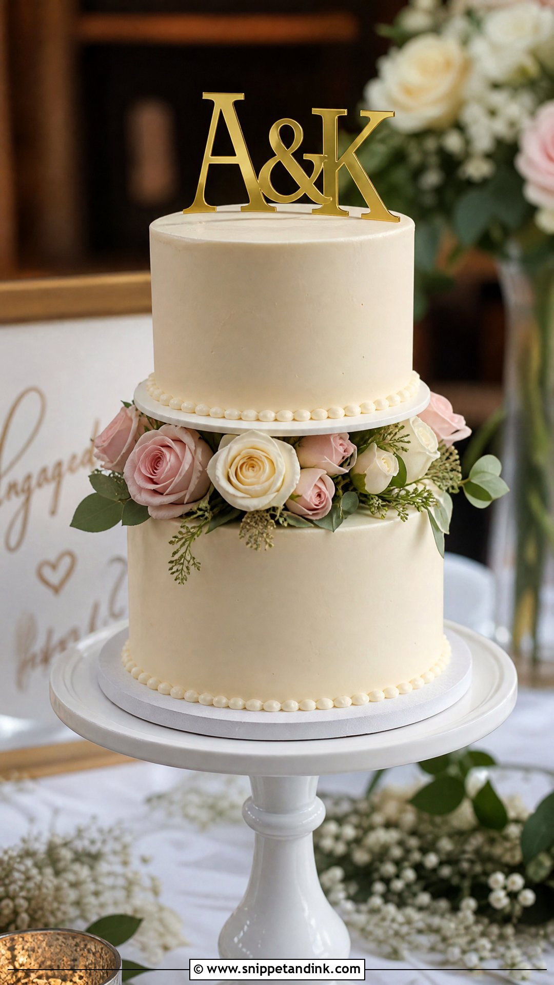 Two Tier Engagement Cake - Snippet and Ink - 20 Simple Engagement Cake Ideas