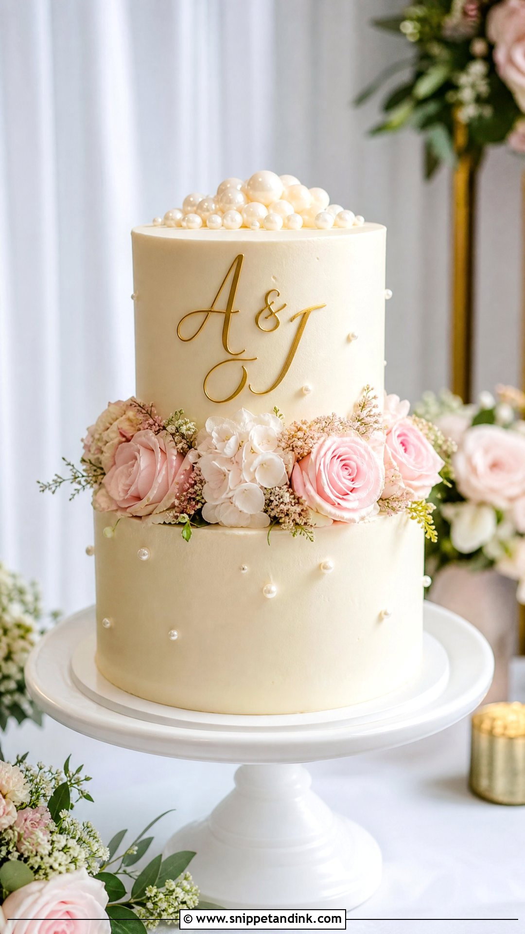 Two Tier Engagement Cake - Snippet and Ink - 25 Engaged Cake Ideas