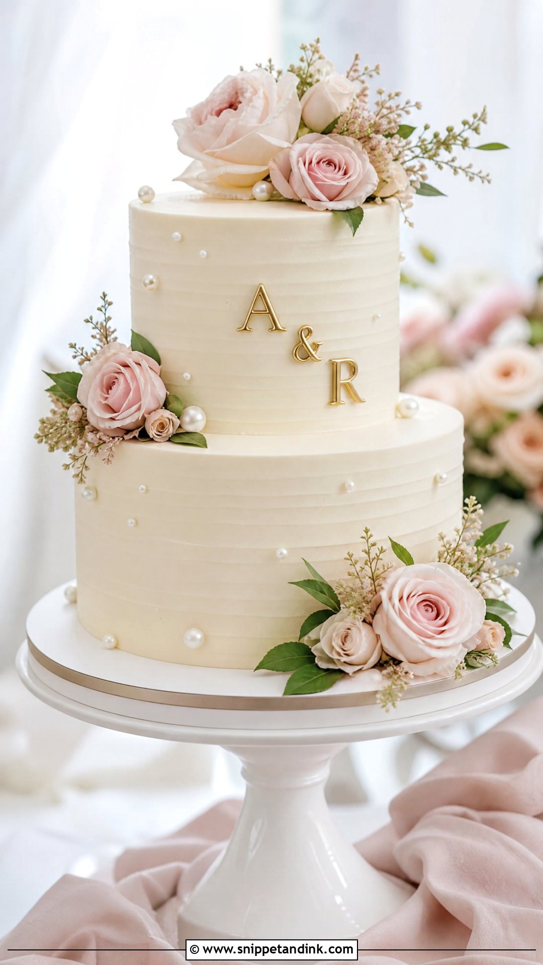 Two Tier Engagement Cake - Snippet and Ink - 25 Engagement Cake Ideas