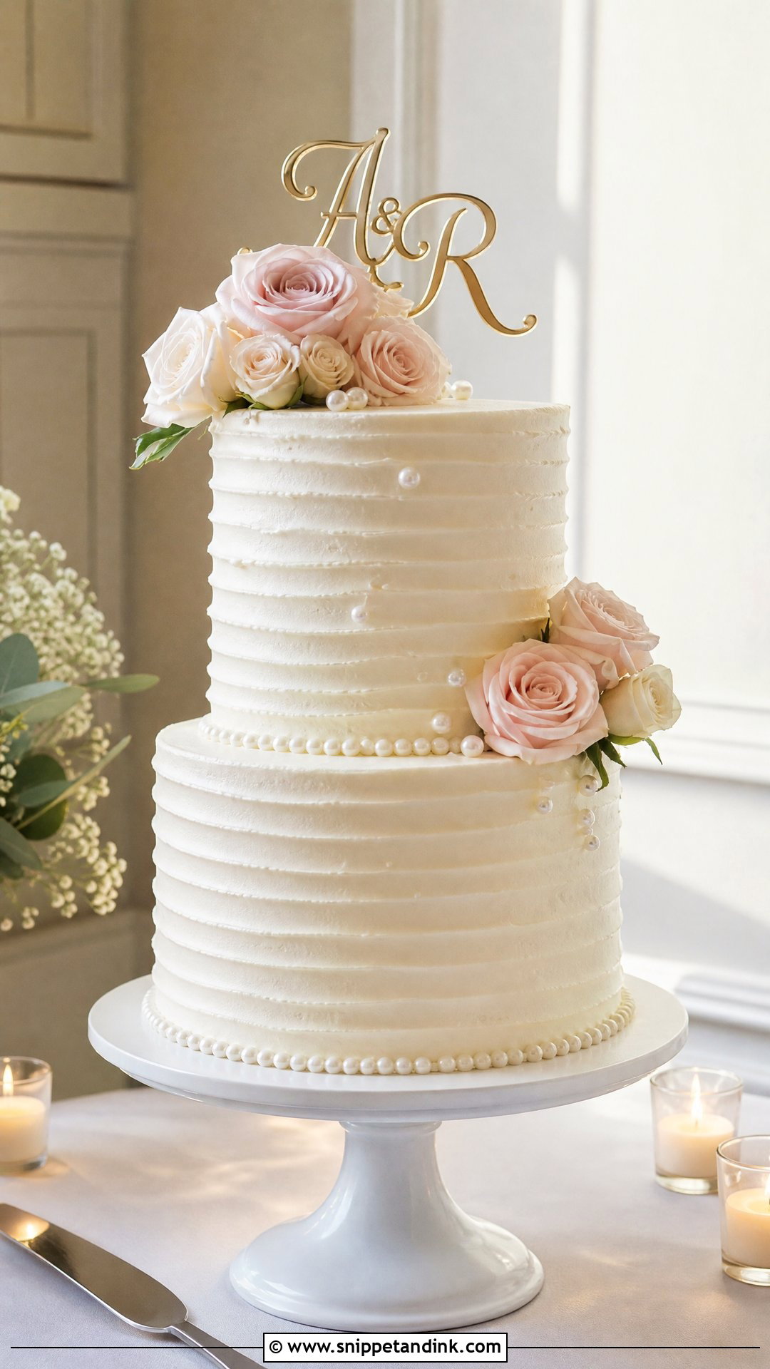 Two Tier Engagement Cake - Snippet and Ink - 30 Engagement Cake Designs