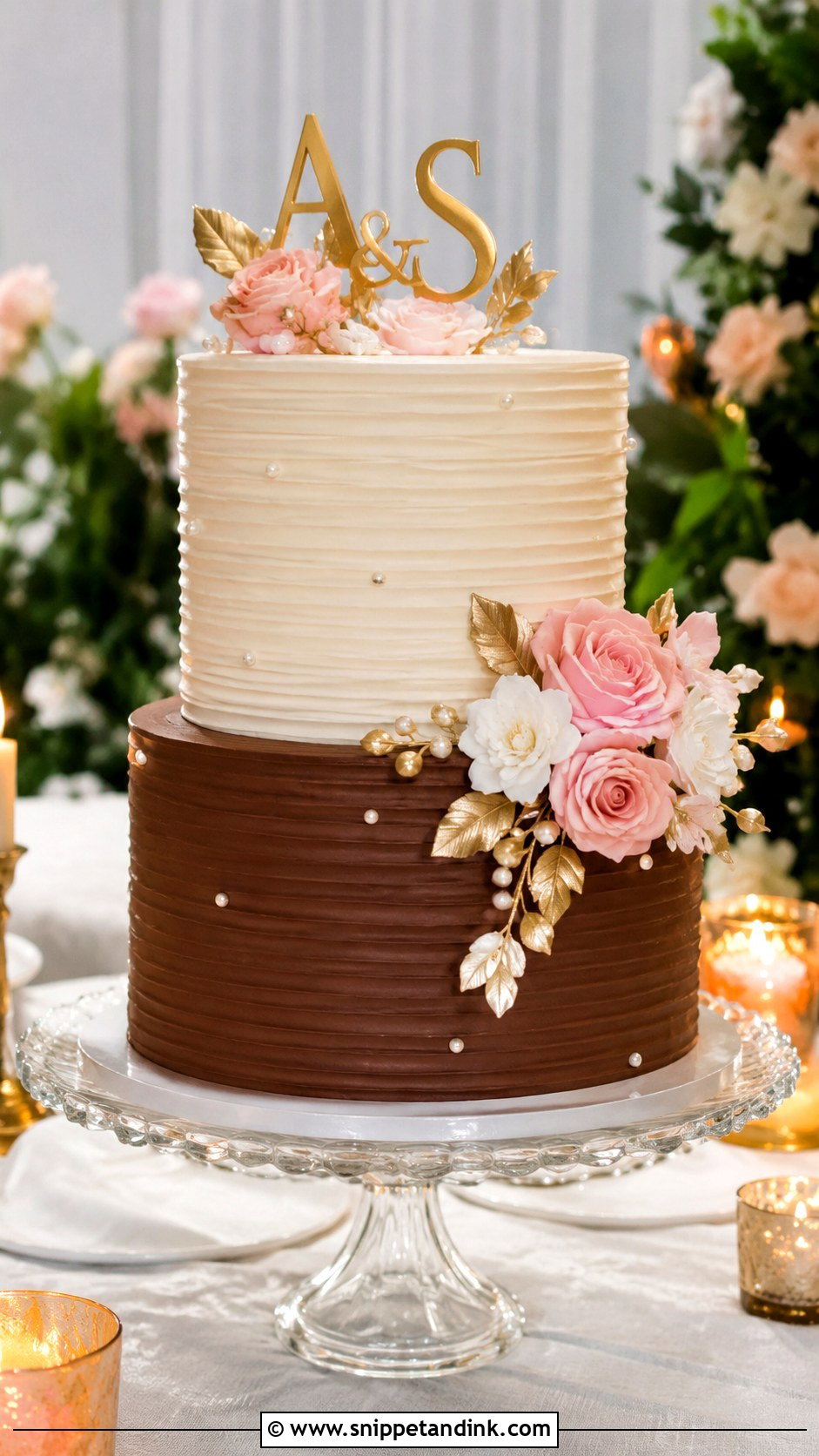 Two Tier Engagement Cake - Snippet and Ink - 20 Classy Engagement Cake Designs