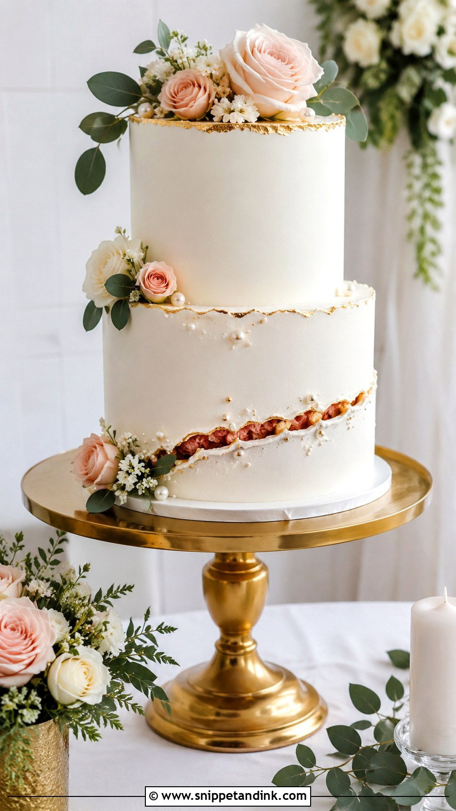 Two Tier Fault Line Wedding Cake - Snippet and Ink - 20 Fault Line Cakes for Wedding