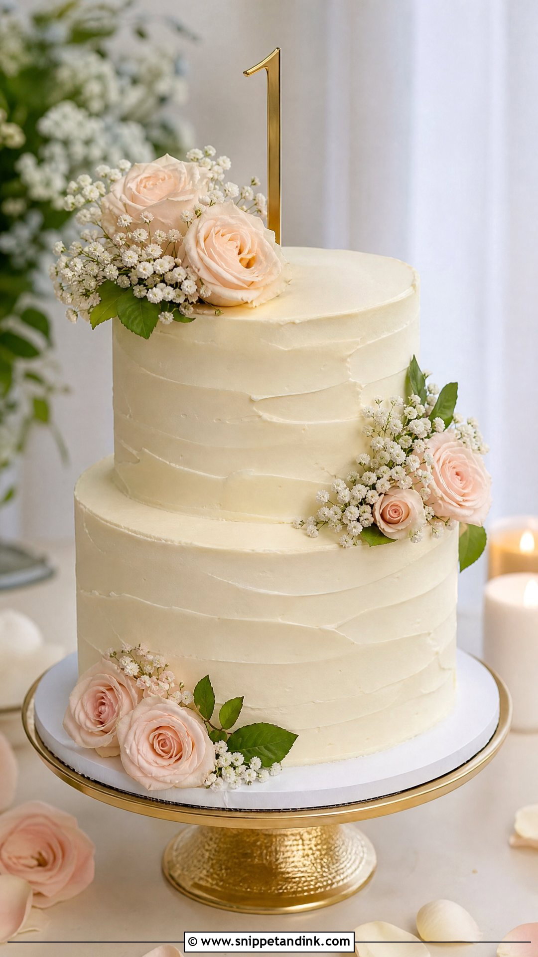 Two Tier First Anniversary Cake - Snippet and Ink - 25 Couple 1st Anniversary Cake Ideas