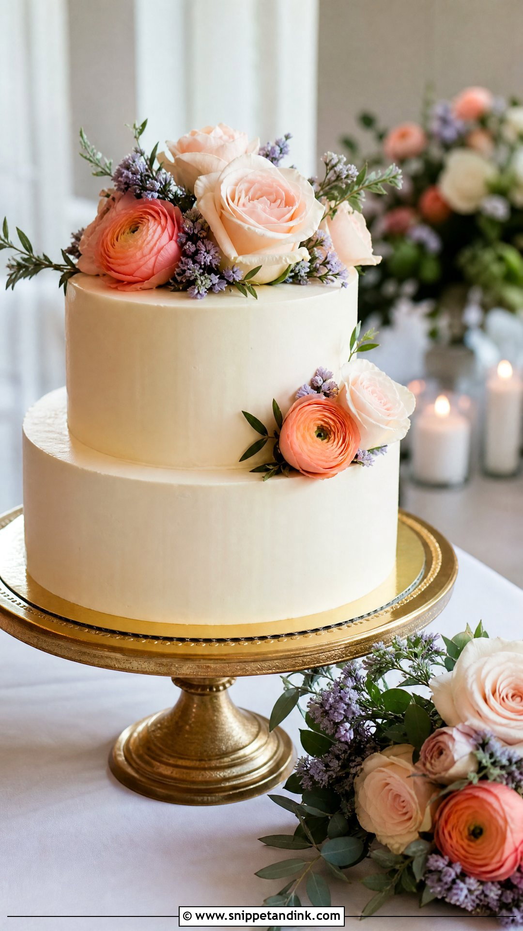 Two Tier Floral Wedding Cake - Snippet and Ink - 20 Two Tier Cakes for Wedding
