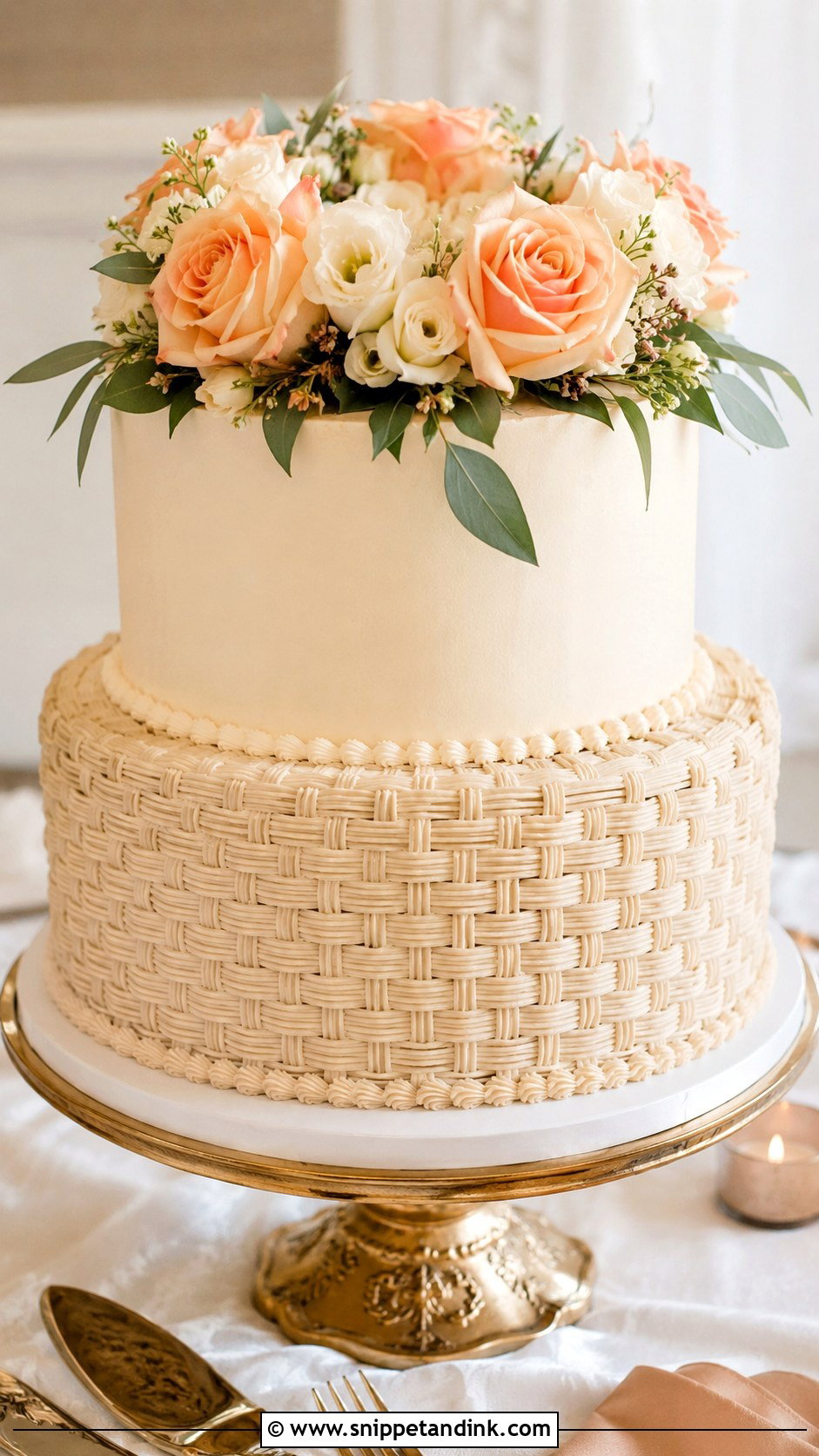 Two Tier Flower Basket Wedding Cake - Snippet and Ink - 20 Flower Basket Cake Designs for Wedding