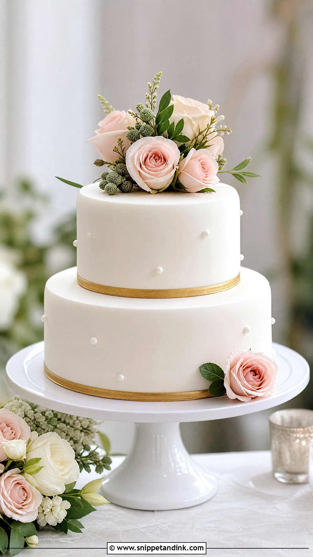 Two Tier Fondant Wedding Cake - Snippet and Ink - 35 Fondant Cakes for Wedding