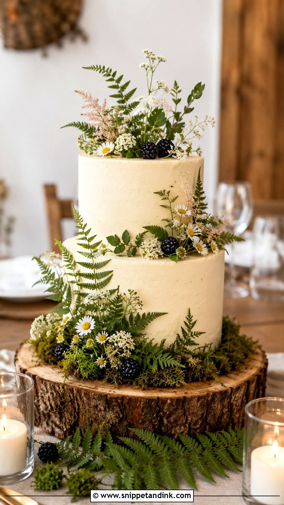 Two Tier Forest Wedding Cake - Snippet and Ink - 20 Simple Forest Wedding Cake Ideas