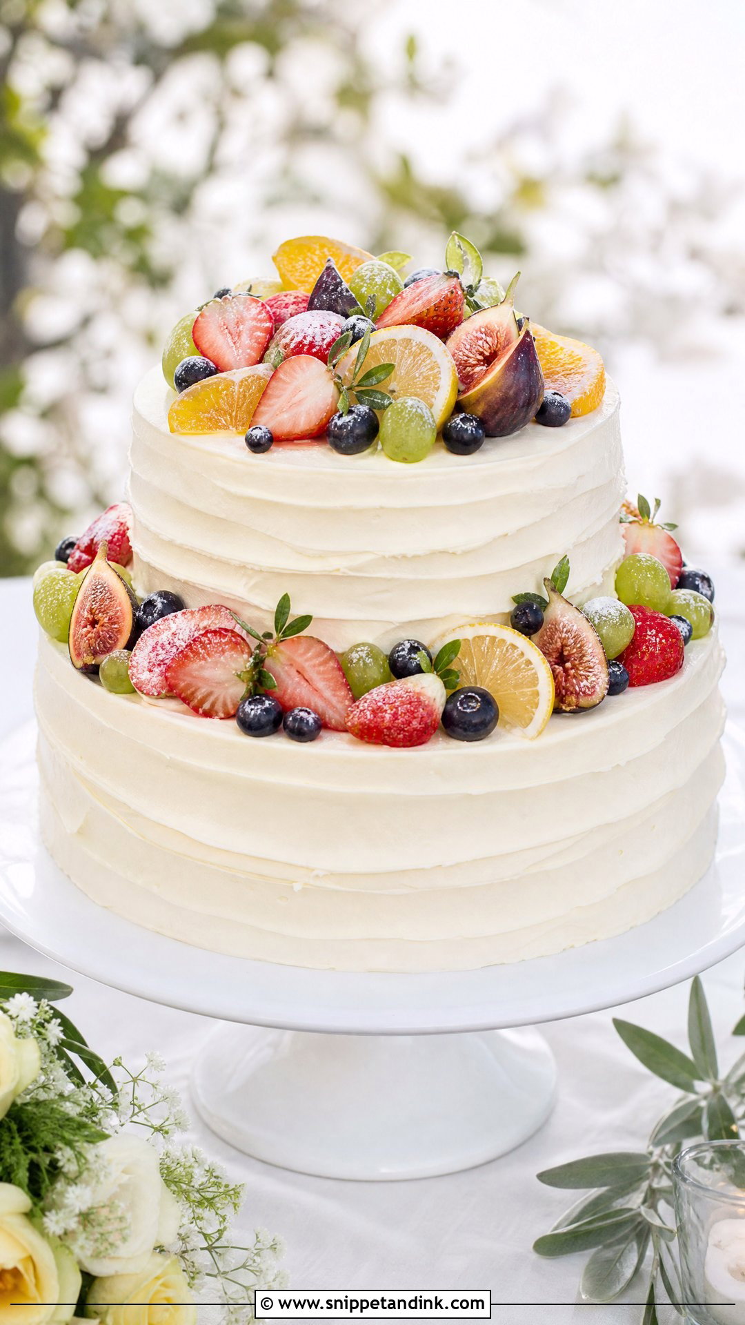 Two Tier Fruit Wedding Cake - Snippet and Ink - 20 Two Tier Cakes for Wedding