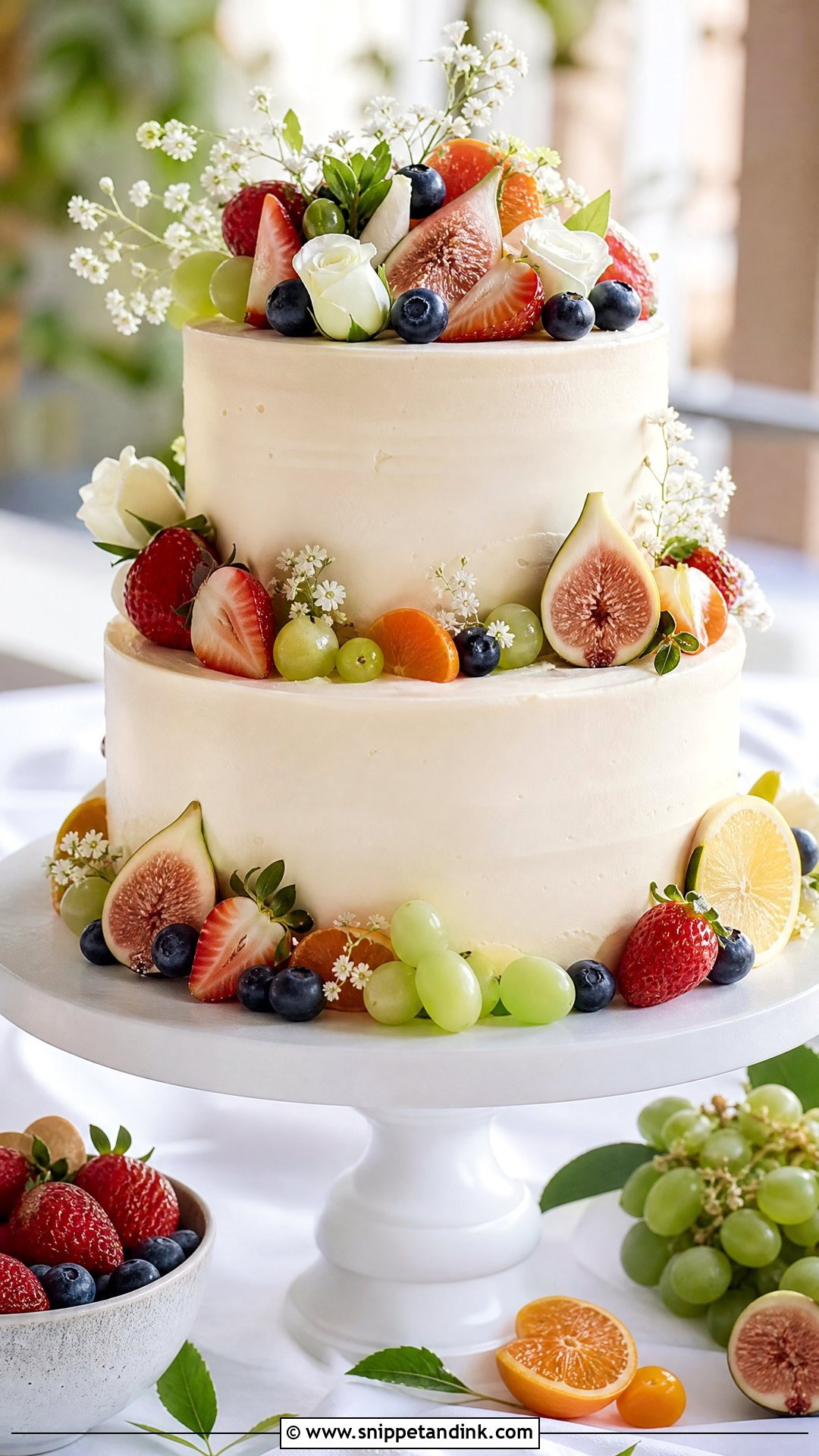 Two Tier Fruit Wedding Cake - Snippet and Ink - 25 Double Tier Cake Design Ideas for Wedding