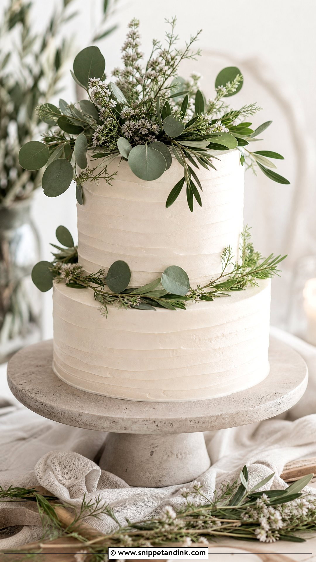 Two Tier Greenery Wedding Cake - Snippet and Ink - 20 Two Tier Cakes for Wedding