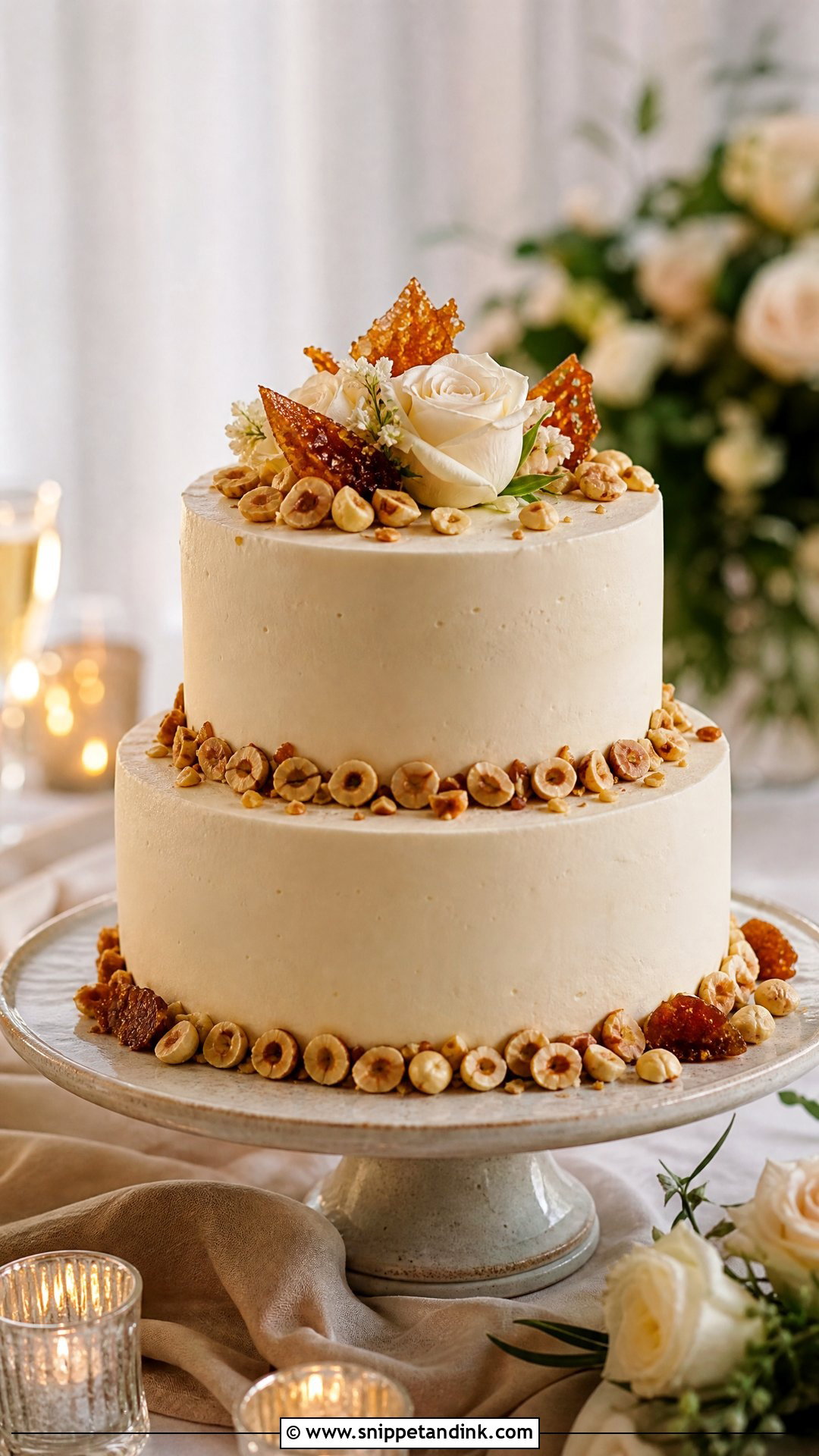 Two Tier Hazelnut Torte Wedding Cake - Snippet and Ink - 20 Tier Torte Ideas for Wedding