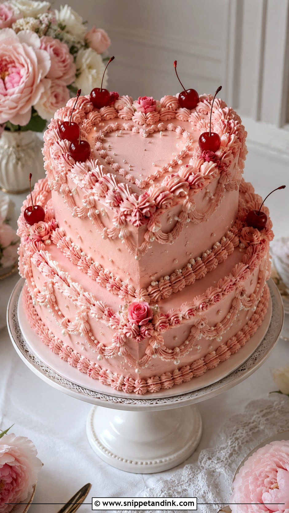 Two Tier Heart Wedding Cake - Snippet and Ink - 20 2 Tiered Cake Ideas for Wedding
