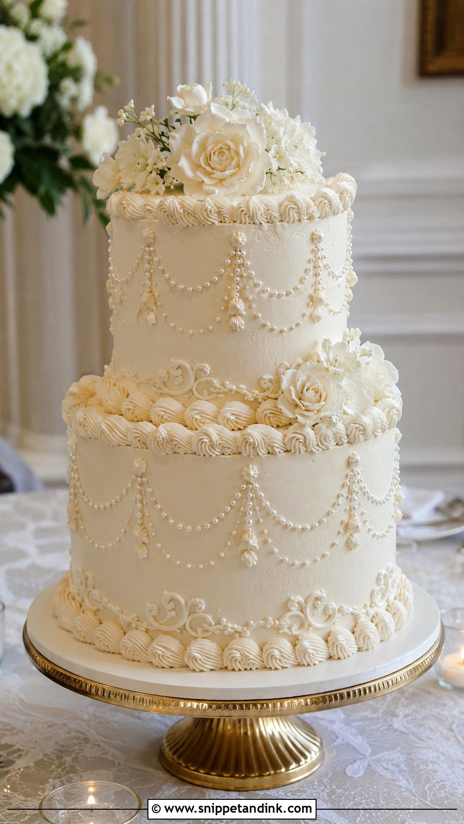 Two Tier Lambeth Wedding Cake - Snippet and Ink - 25 Lambeth Style Wedding Cakes