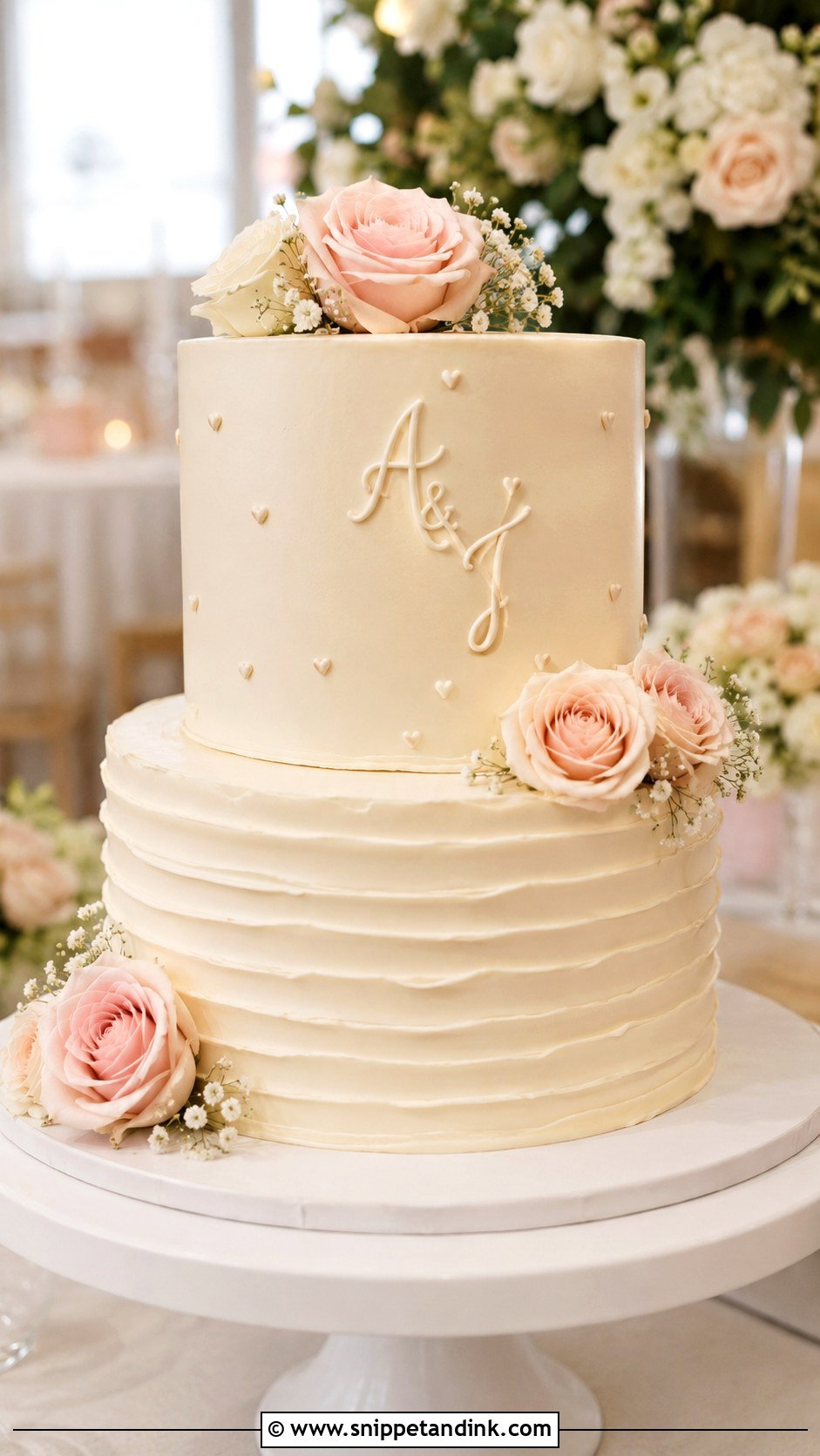 Two Tier Love Wedding Cake - Snippet and Ink - 20 Love Wedding Cake Ideas