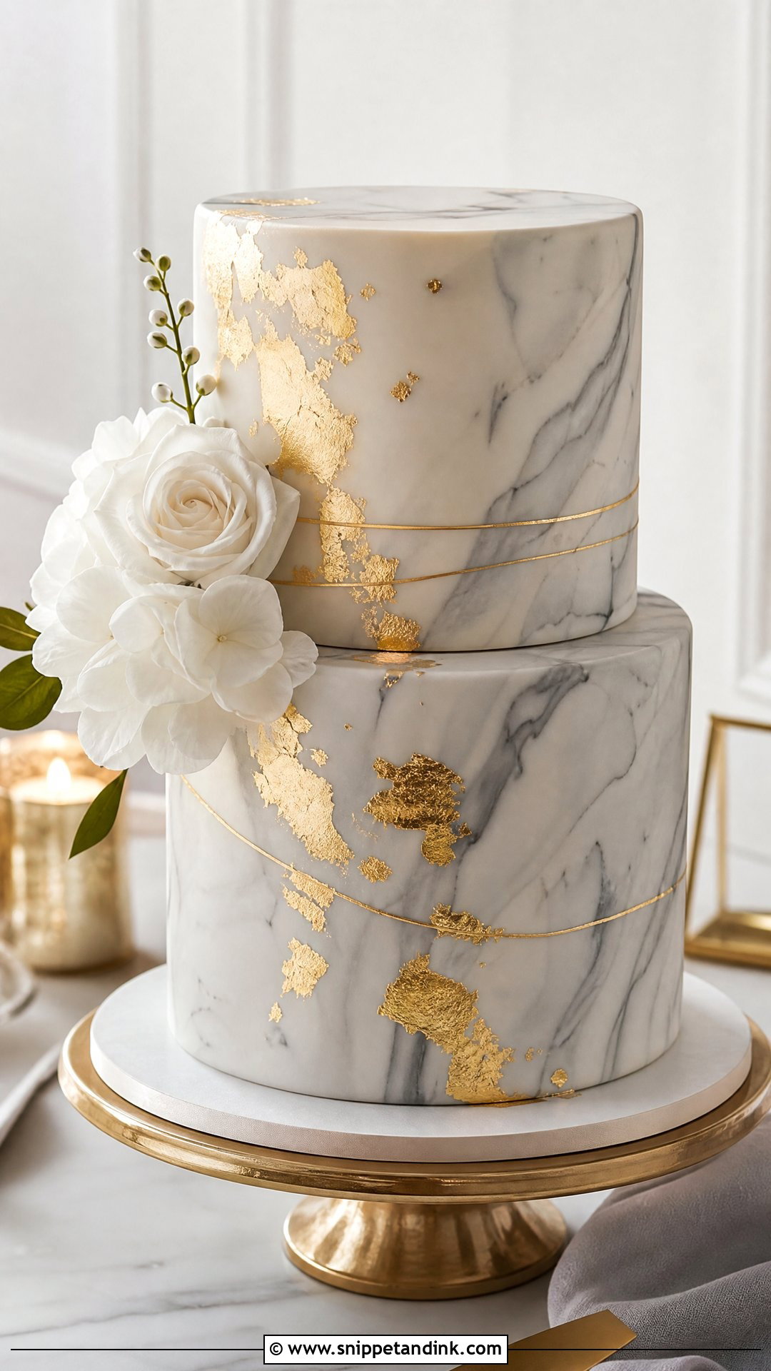 Two Tier Marble Anniversary Cake - Snippet and Ink - 20 Two Tier Anniversary Cake Ideas