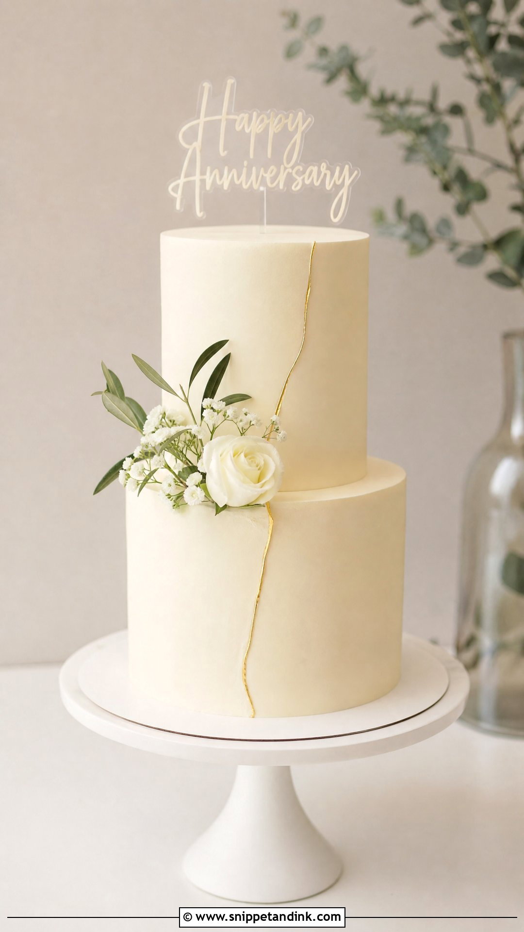 Two Tier Minimalist Anniversary Cake - Snippet and Ink - 20 Two Tier Anniversary Cake Ideas