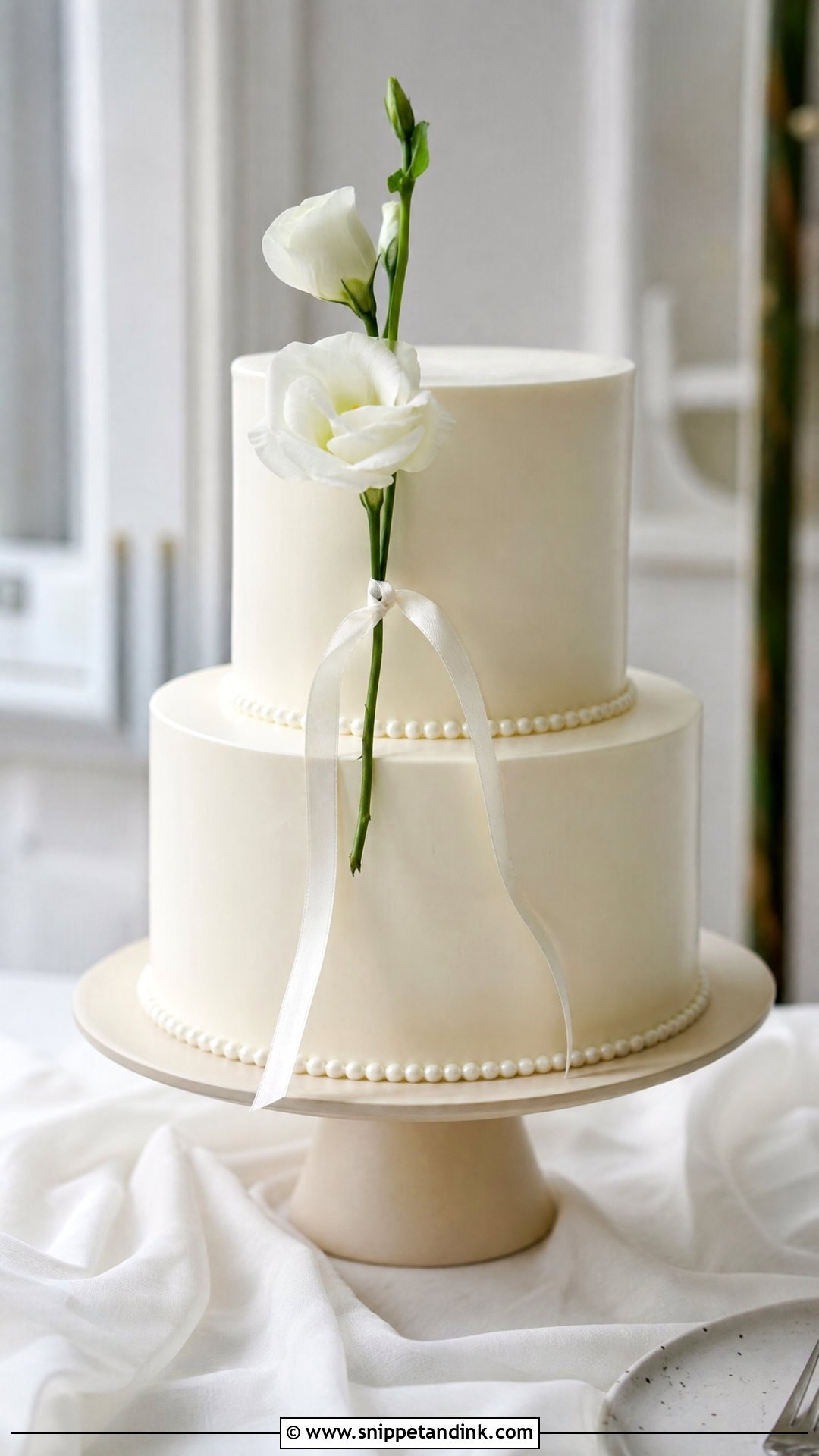 Two Tier Minimalist Wedding Cake - Snippet and Ink - 25 Double Tier Cake Design Ideas for Wedding