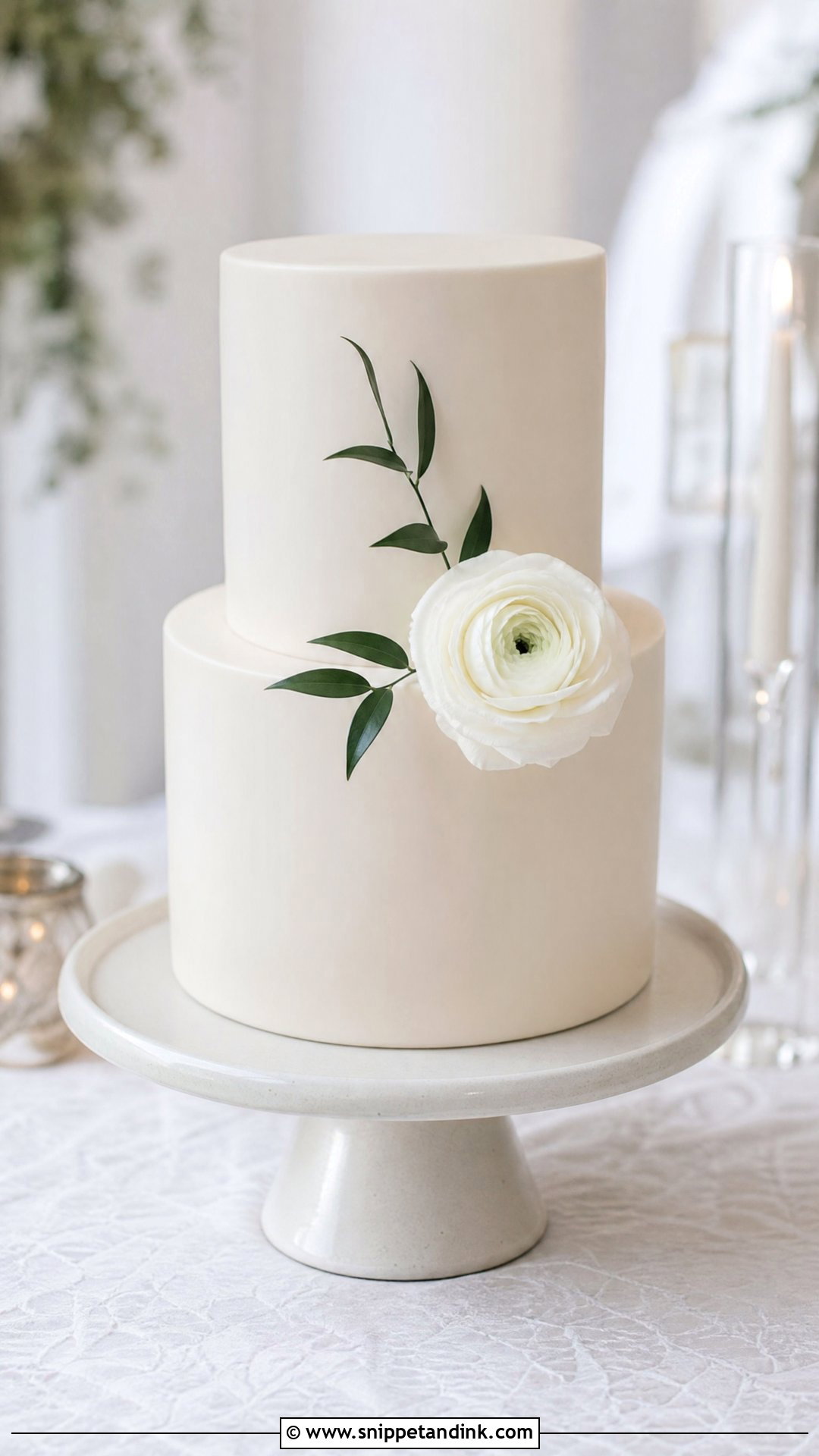 Two Tier Minimalist Wedding Cake - Snippet and Ink - 25 Minimalist Wedding Cake Ideas