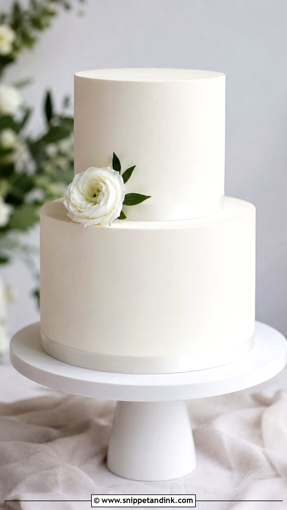 Two Tier Minimalist Wedding Cake - Snippet and Ink - 20 2 Step Wedding Cake Ideas