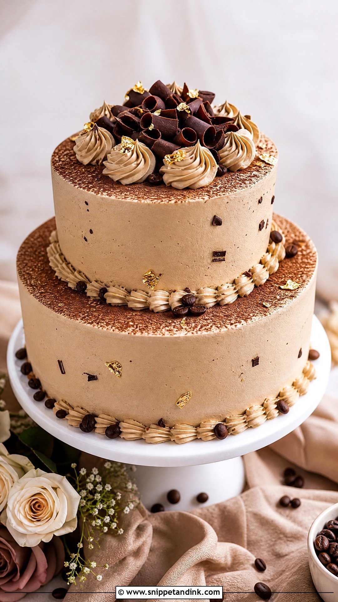 Two Tier Mocha Torte Wedding Cake - Snippet and Ink - 20 Tier Torte Ideas for Wedding