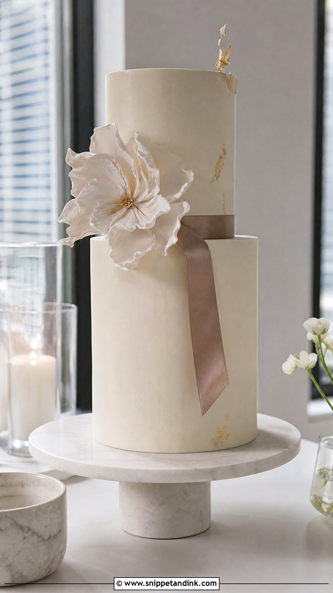 Two Tier Modern Wedding Cake - Snippet and Ink - 25 Double Tier Cake Design Ideas for Wedding