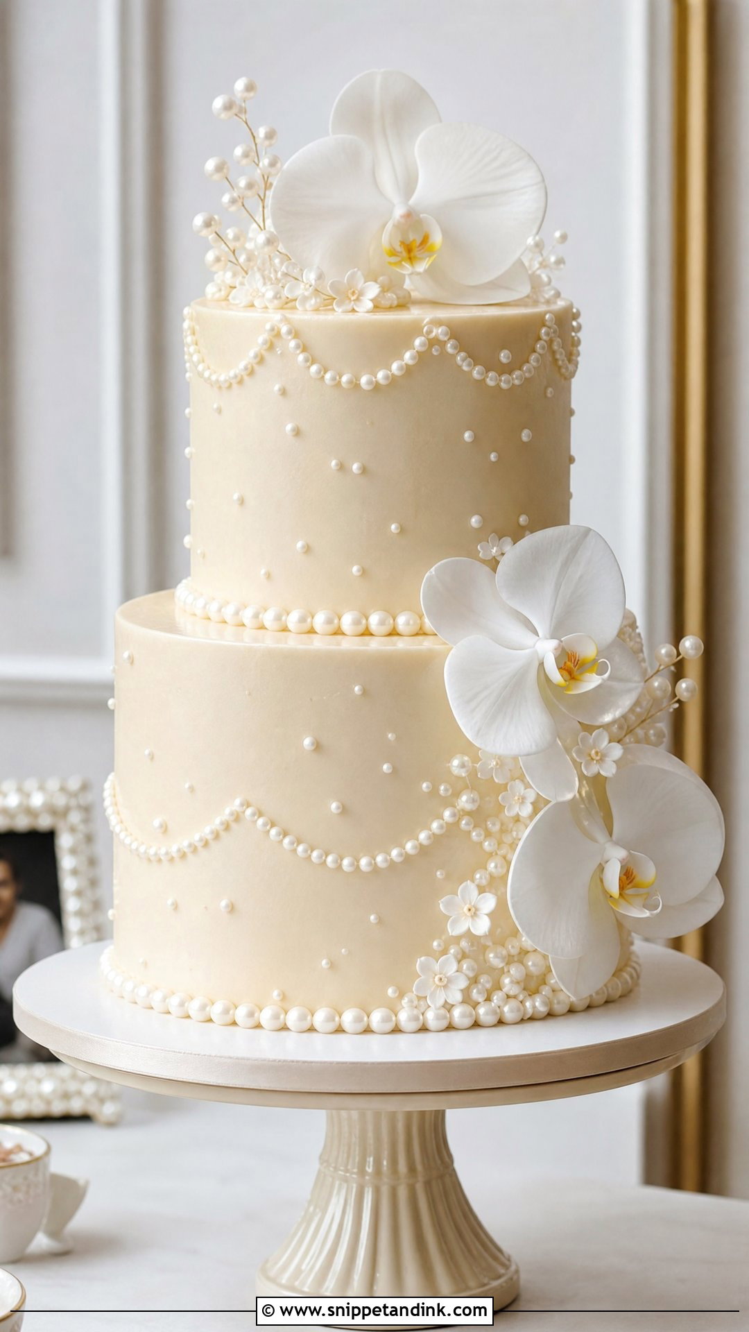 Two Tier Pearl Anniversary Cake - Snippet and Ink - 20 Two Tier Anniversary Cake Ideas