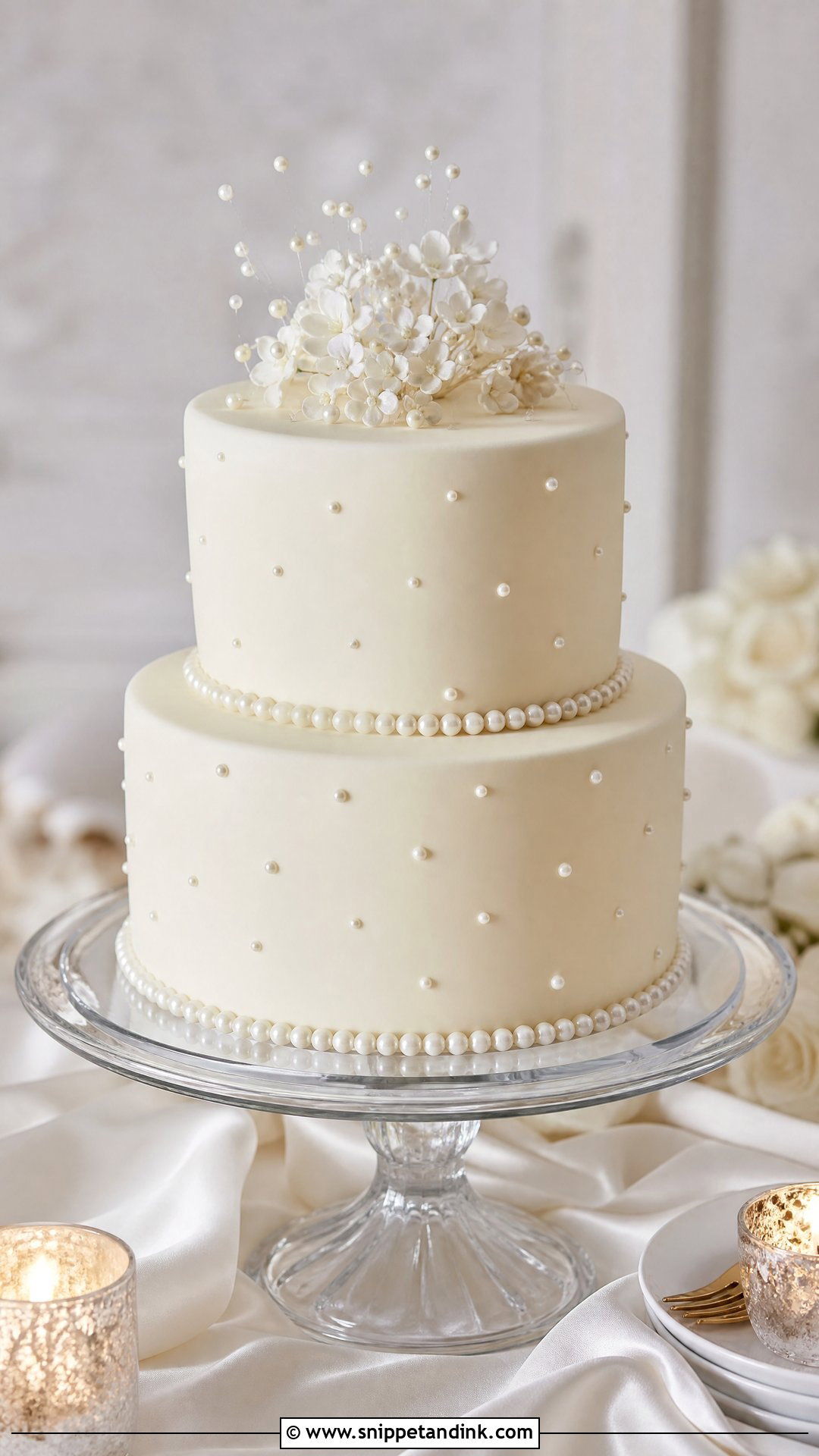 Two Tier Pearl Wedding Cake - Snippet and Ink - 20 Two Tier Cakes for Wedding