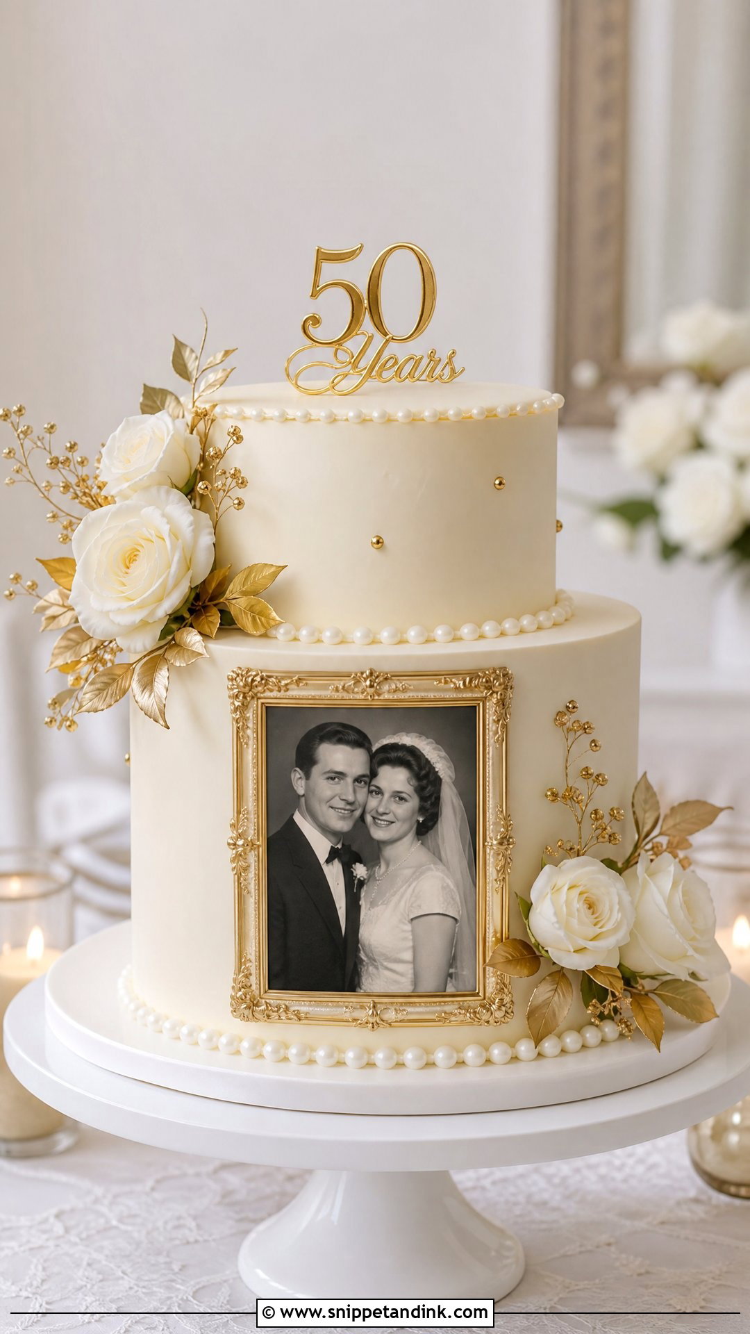 Two Tier Photo Anniversary Cake - Snippet and Ink - 20 Two Tier Anniversary Cake Ideas