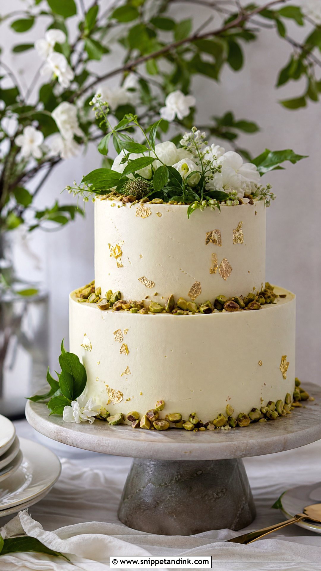 Two Tier Pistachio Torte Wedding Cake - Snippet and Ink - 20 Tier Torte Ideas for Wedding