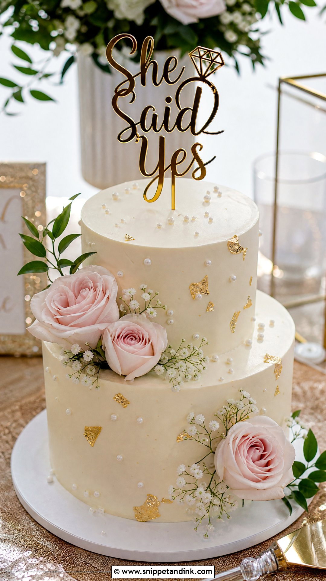 Two Tier Proposal Cake - Snippet and Ink - 20 Proposal Cake Ideas