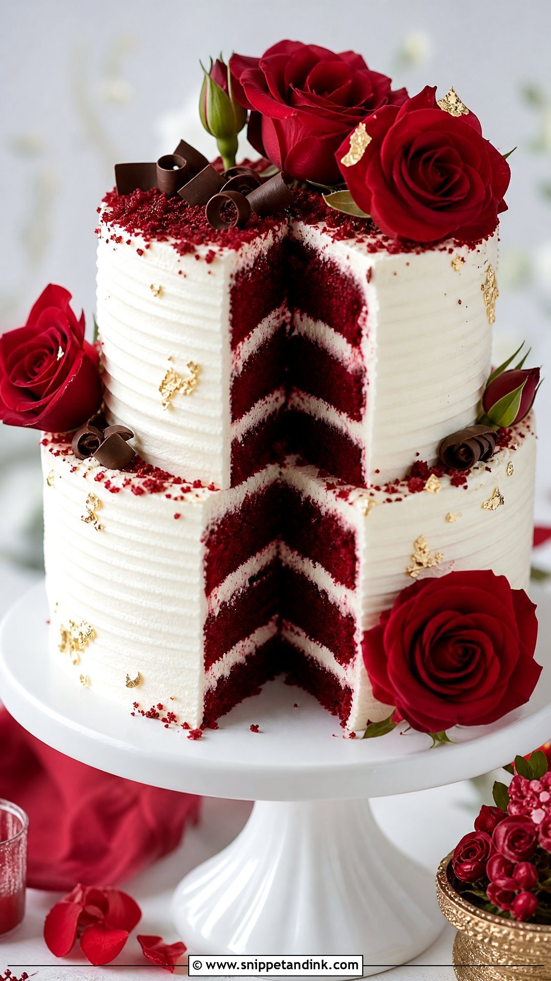 Two Tier Red Velvet Anniversary Cake - Snippet and Ink - 20 Two Tier Anniversary Cake Ideas