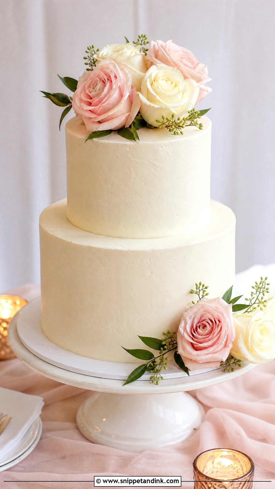 Two Tier Rose Wedding Cake - Snippet and Ink - 20 Roses Cake Design Ideas for Wedding