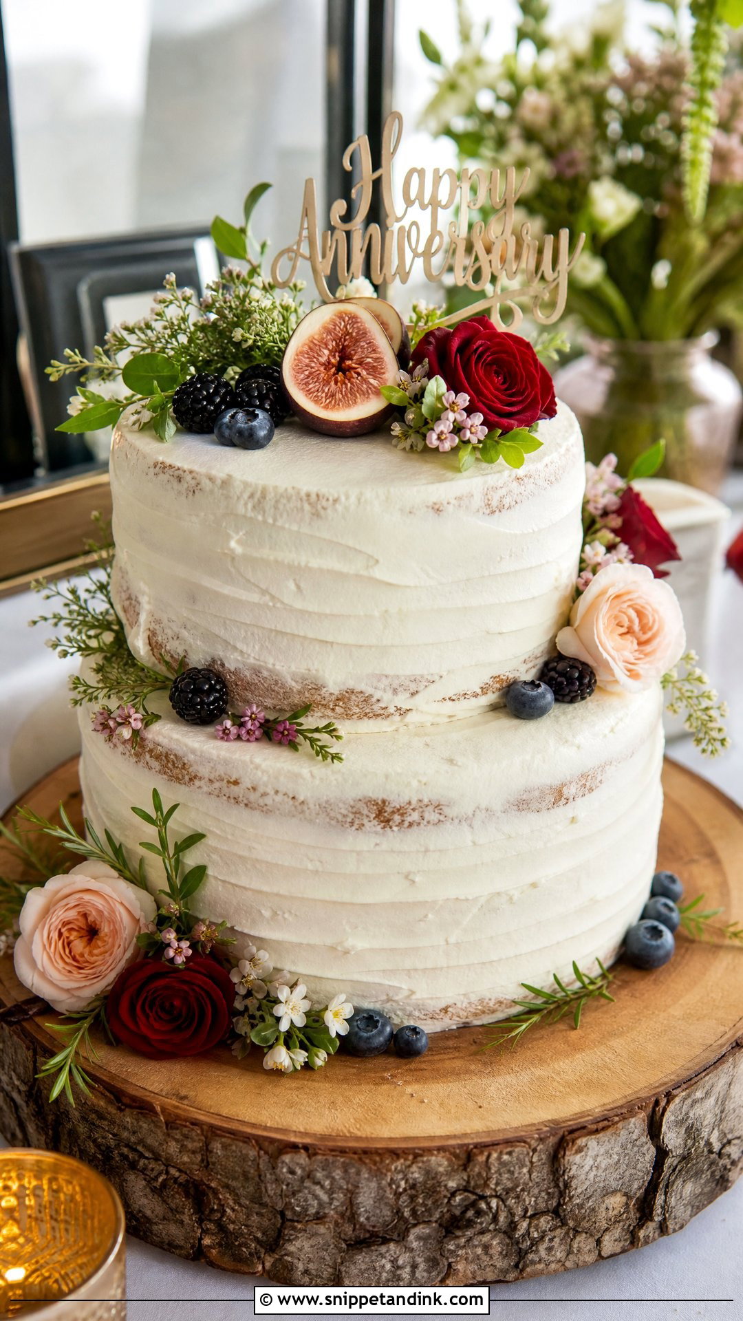 Two Tier Rustic Anniversary Cake - Snippet and Ink - 20 Two Tier Anniversary Cake Ideas